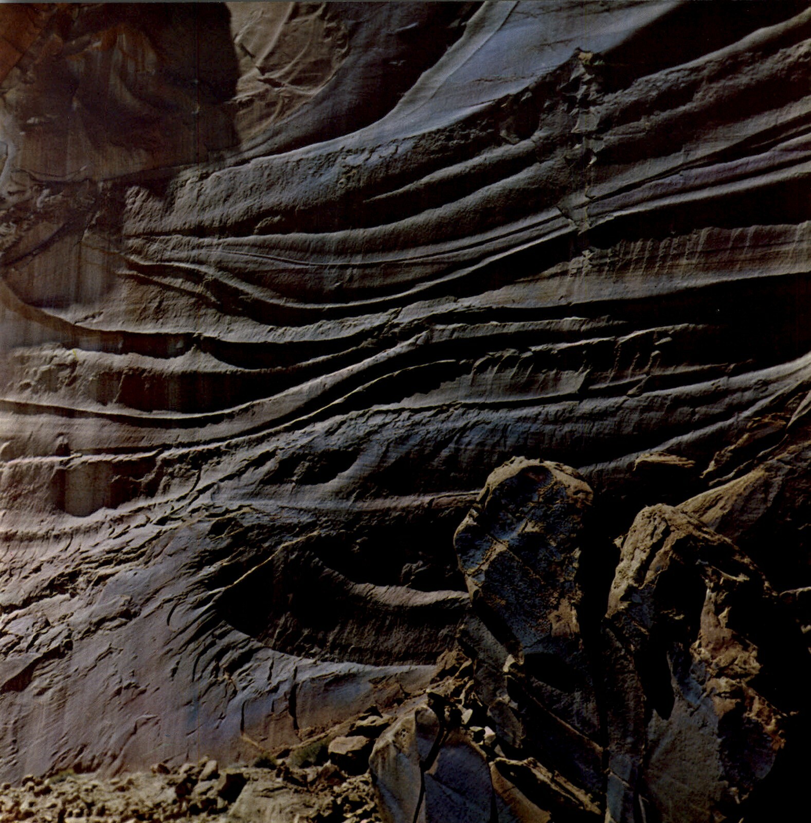 1962 Eliot Porter Glen Canyon Wall Detail Talus Twisted Ledges Art Photo Gravure