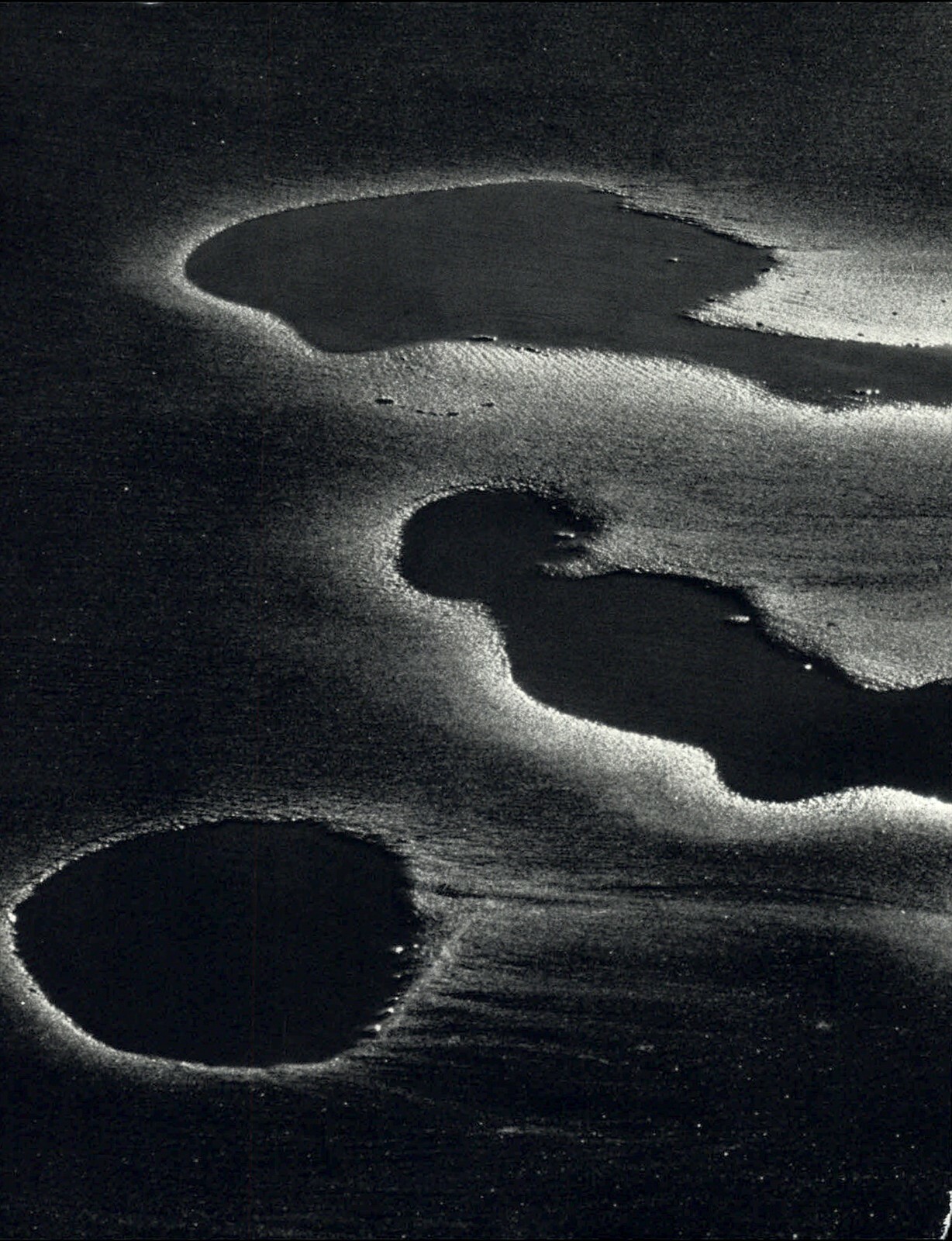1968 LUCIEN CLERGUE Beach Sand Puddles Standing Ocean Water Art Photo
