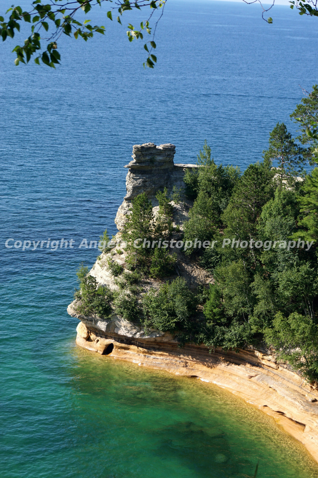 Original ACEO 2.5 x 3.5 in. photo art print MINERS CASTLE rock Munising Michigan