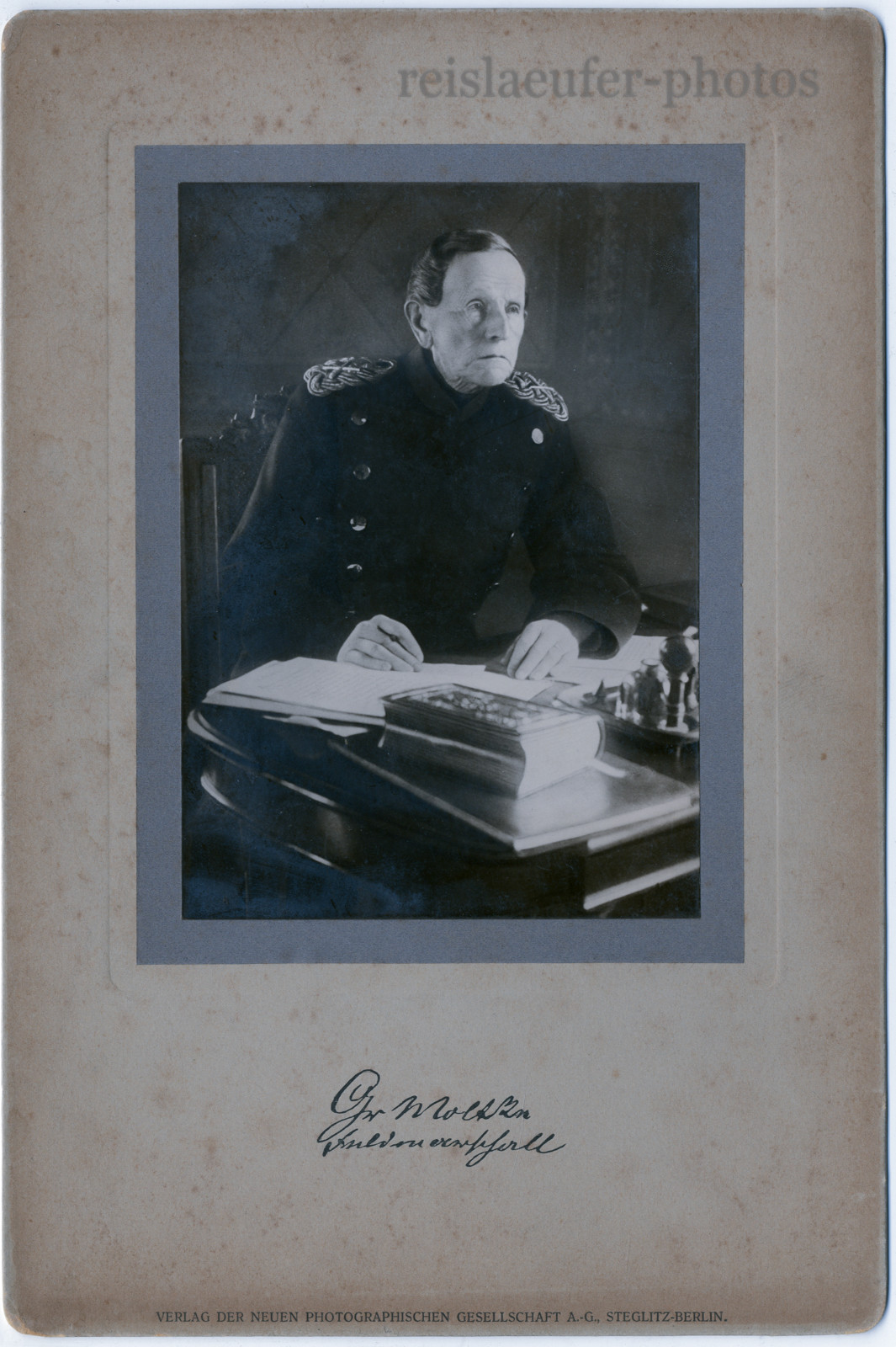 Helmuth von Moltke. Neue photographische Gesellschaft. Orig. -Photo um 1890