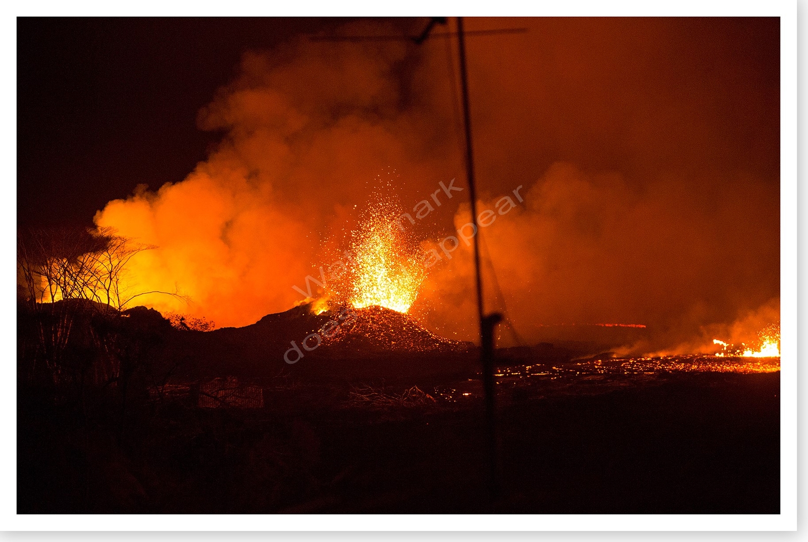 Volcanic Fissure Fountain 2018 Hawaii Kīlauea Volcano Silver Halide Photo