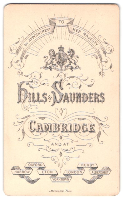 Photograph Hills & Saunders, Cambridge, small Coat of Arms About Studio Address