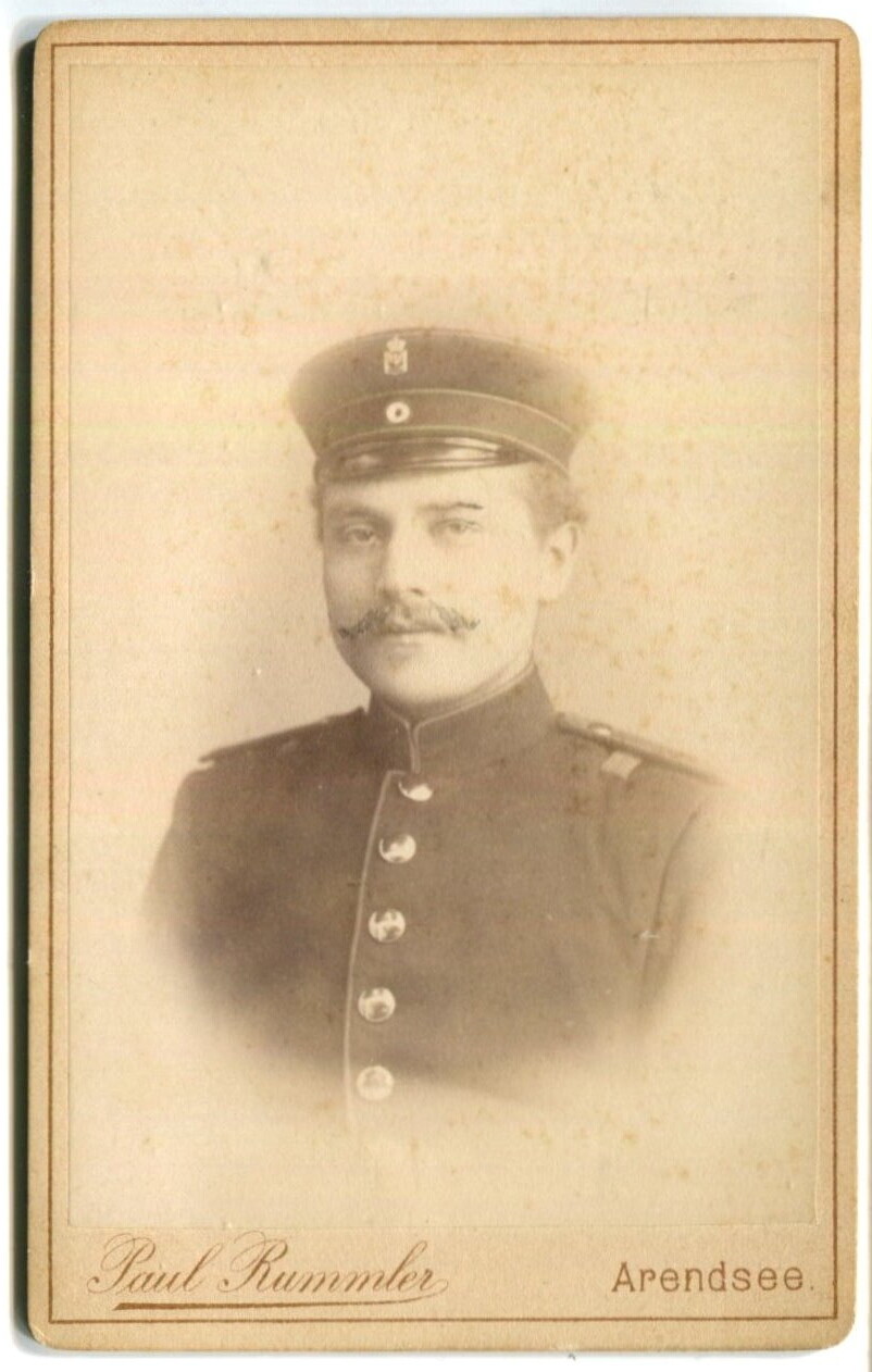 Photo CDV Soldier circa 1910 (?) Atelier Paul Rummler – Arendsee