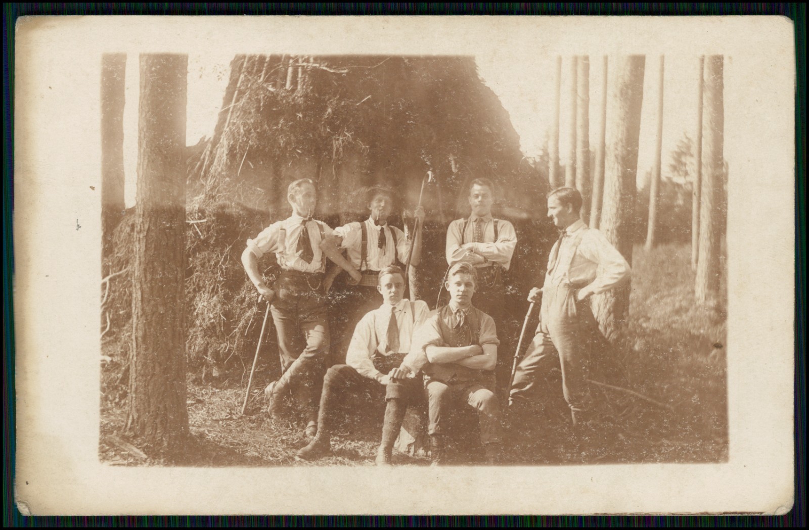 12x Real Photo Postcard Portrait People Groups in Forest and Nature 1910-1920s