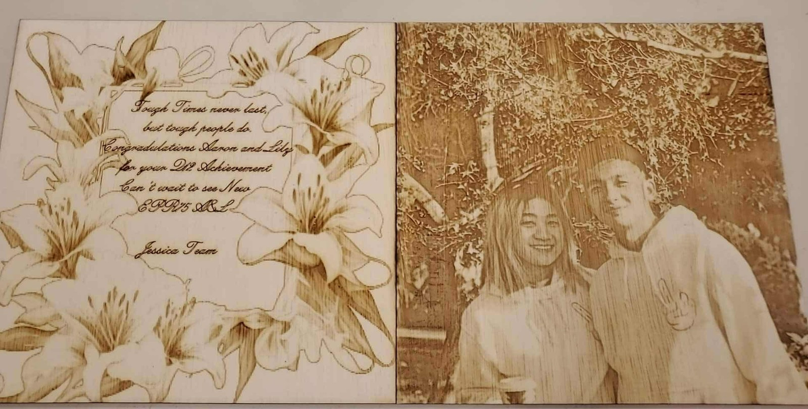 Laser Engraved Custom Photo on Birch Wood 15×11 Wall Art Decoration Aesthetic 3D