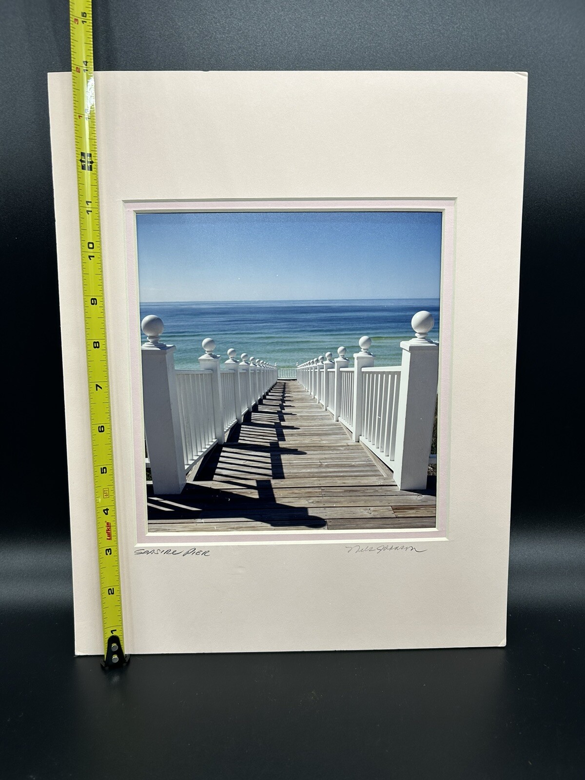 Original Signed Nels Johnson Seaside Pier Photograph – Vintage Coastal Art Print