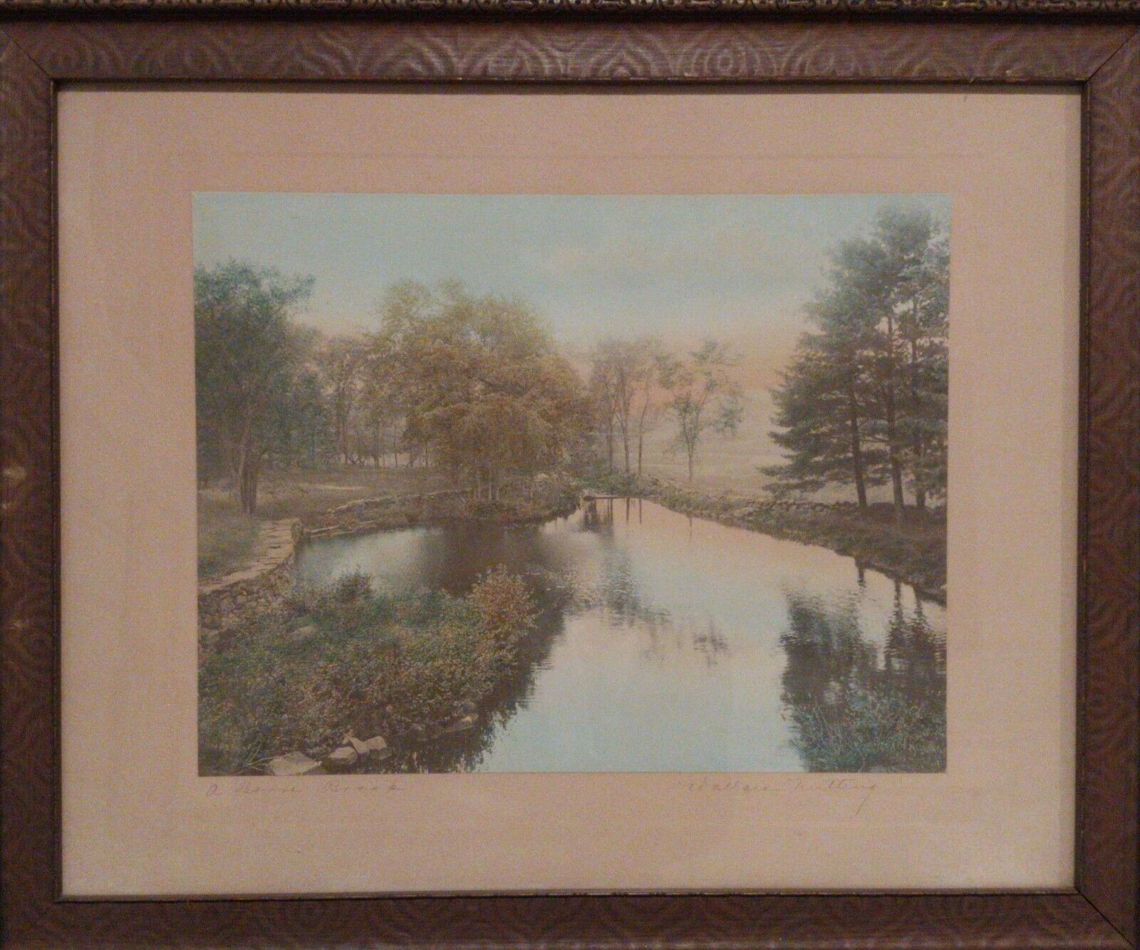 WALLACE NUTTING “A Barre Brook” Hand Tinted Photo – Signed – 15″ x 12″