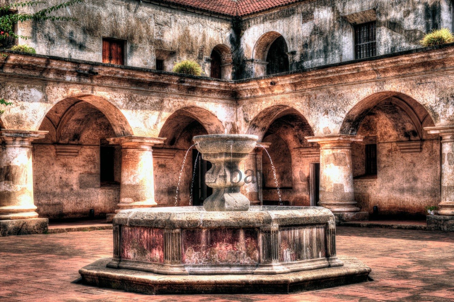 16X20 ART PHOTO, WATER FOUNTAIN, IN ANTIGUA GUATEMALA, Guatemalan
