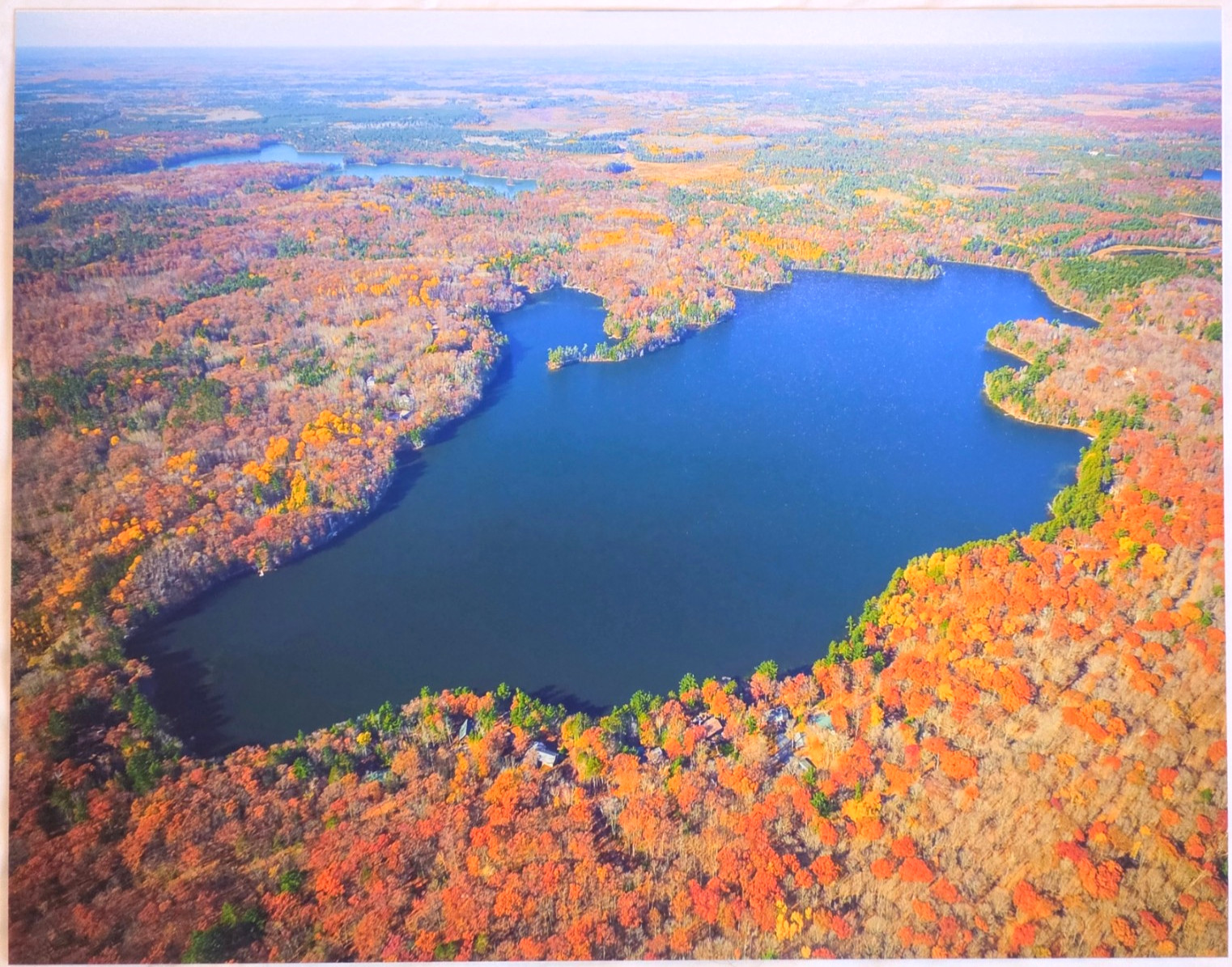 Upper Kaubashine, near Hazelhurst, WI in Oneida Co. Aerial Photo. Frame Optional