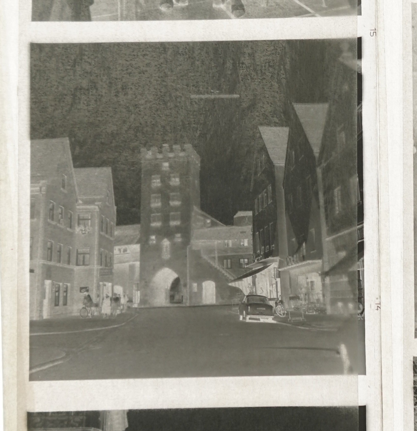 Photo Negative Bundle View Bavaria Wörishofen Building Advertising Tower Gate House