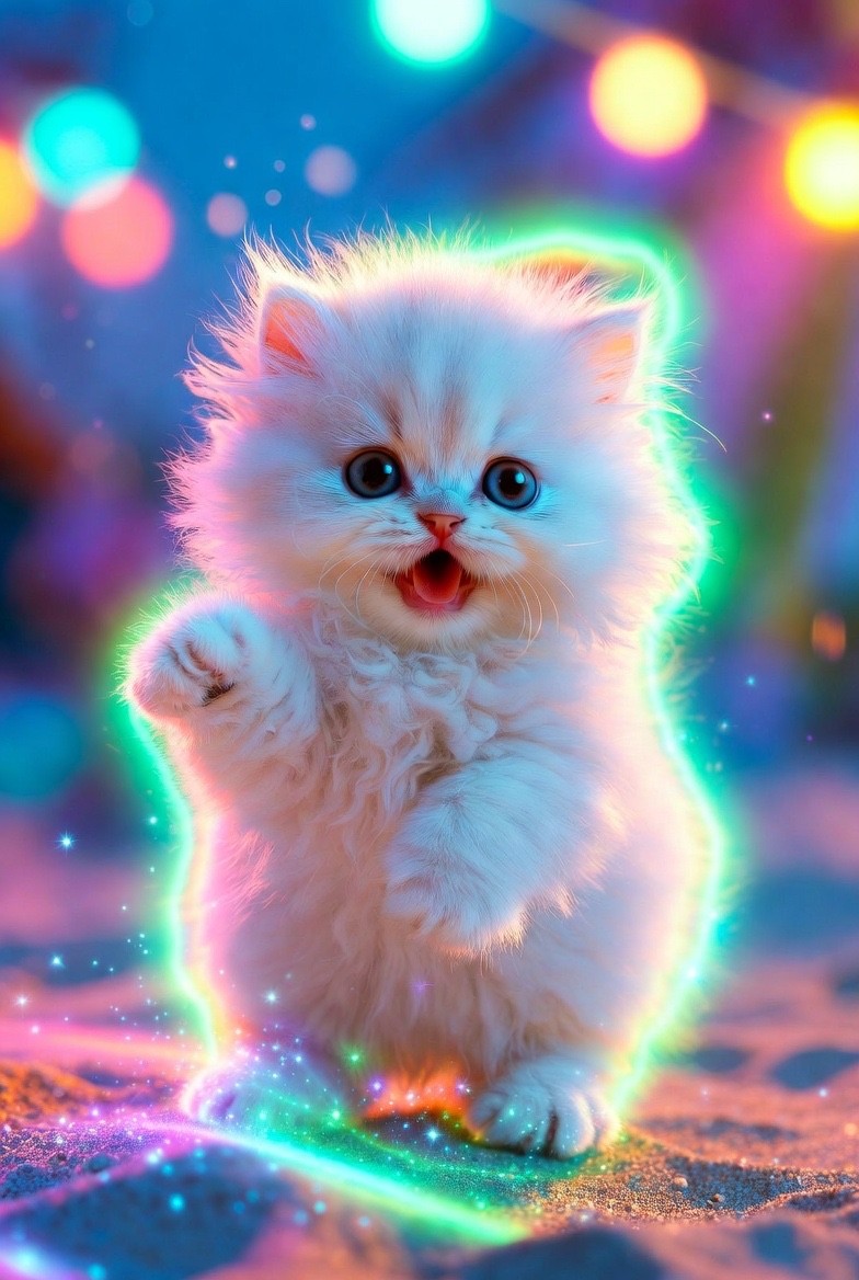 Super Cute Kitty Cat Digital Image Picture Photo Wallpaper Desktop AI Art 2006