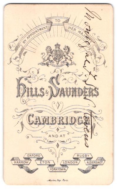Photograph Hills & Saunders, Cambridge, Royal Coat of Arms of Great Britain over