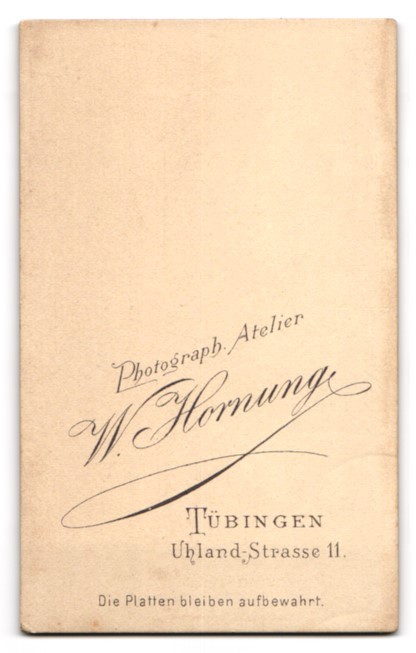 Photograph W. Hornung, Tübingen, Uhlandstraße 11, portrait of a girl