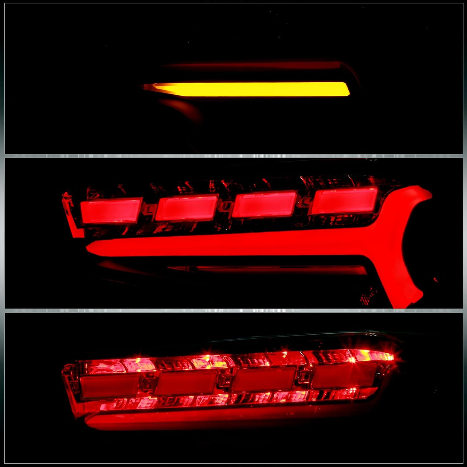 JDM Sequential Signal LED DRL Tail Lights Brake Lamps Stop Assembly Pair Set Com