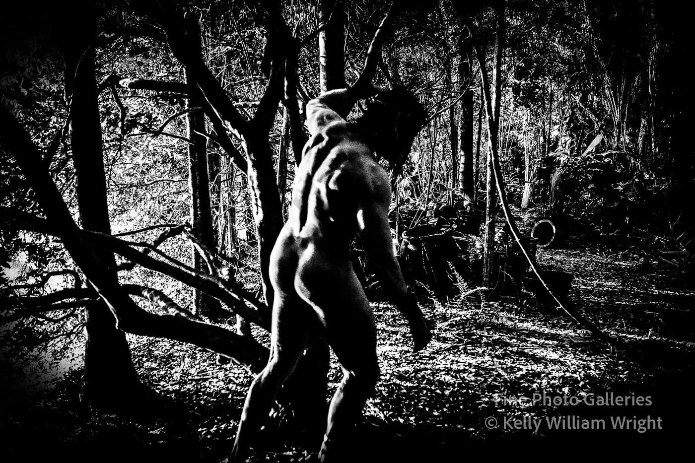Original Male Nude KELLY WILLIAM WRIGHT Muscle Men JUNGLE WORK #4 – 9×13 Photo