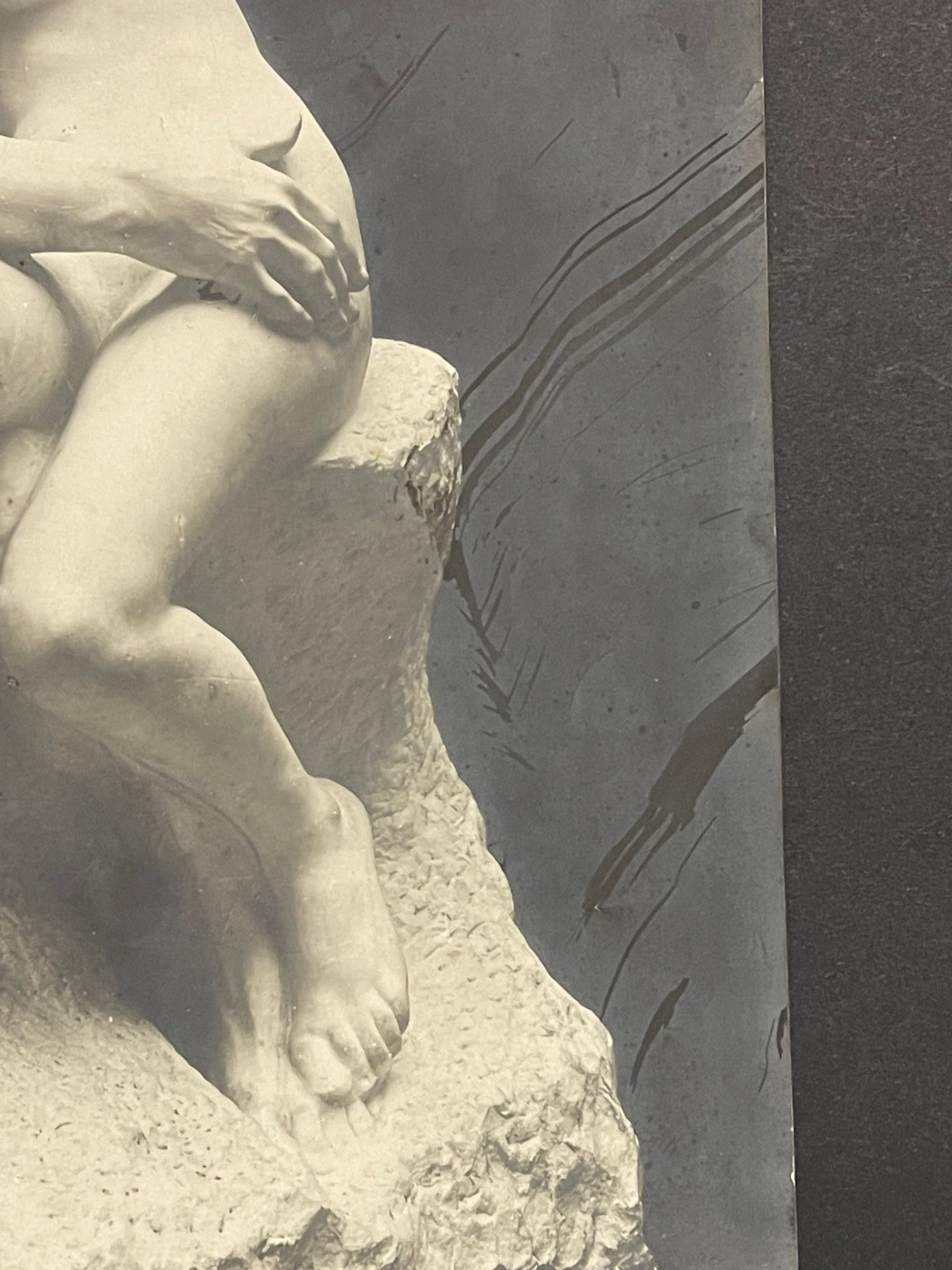 Large Antique Photo Sculpture The Kiss Auguste Rodin Luxembourg Museum