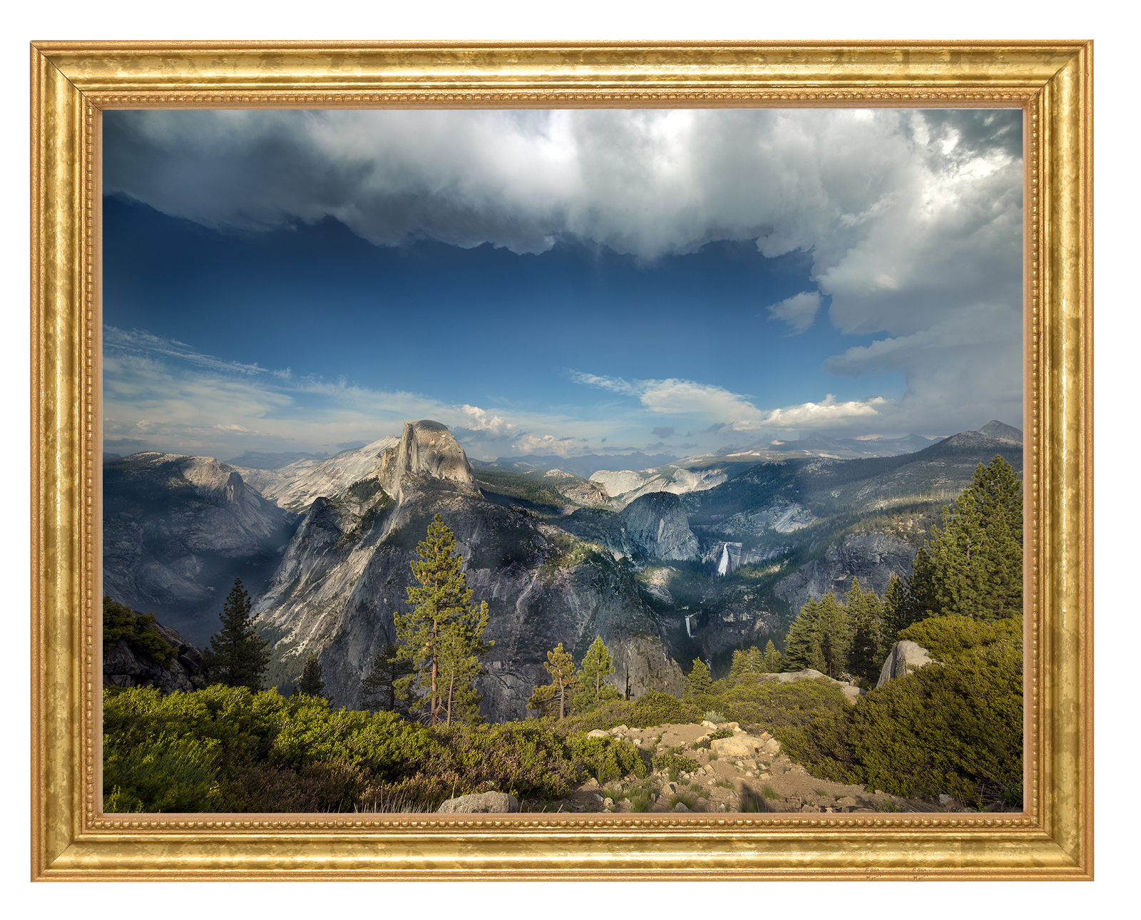 Yosemite National Park Photograph in a Aged Gold Frame