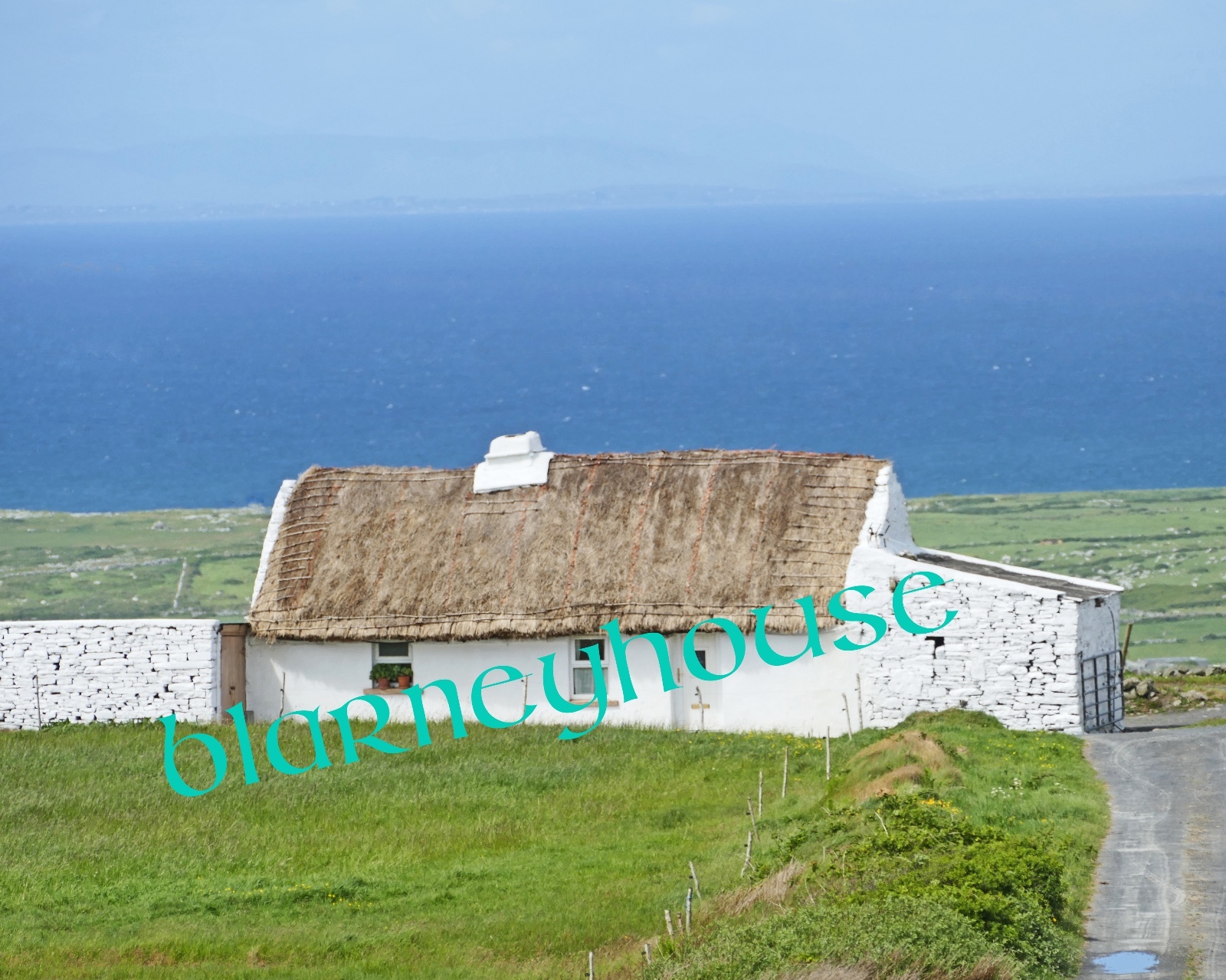 WONDERFUL PHOTO OF AN OLD THATCHED ROOF IRISH COTTAGE!! WEST COAST IRELAND