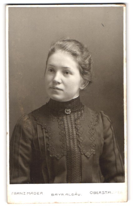 Photograph Franz Mader, Oberstaufen, portrait beautiful Miss with tied back