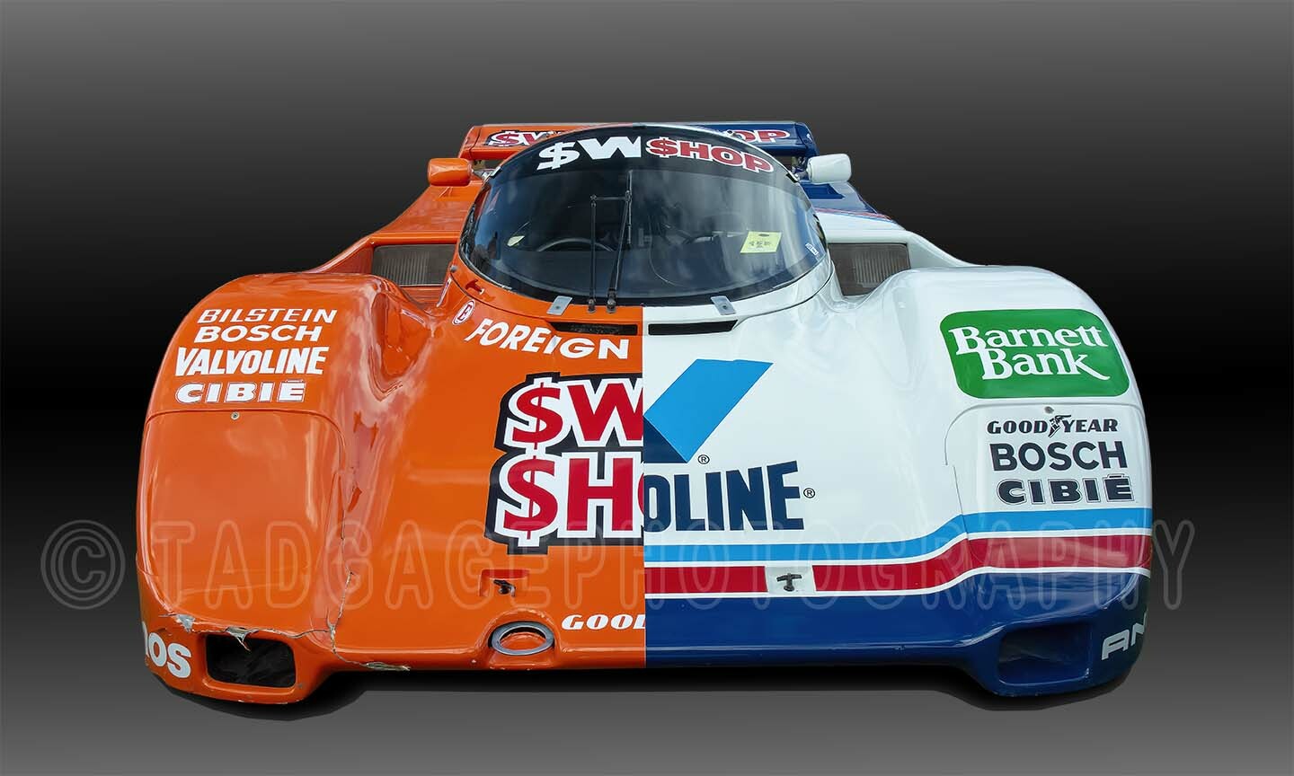 Porsche 962 IMSA GTP Swap Shop Valvoline Race Car Photo CA1986