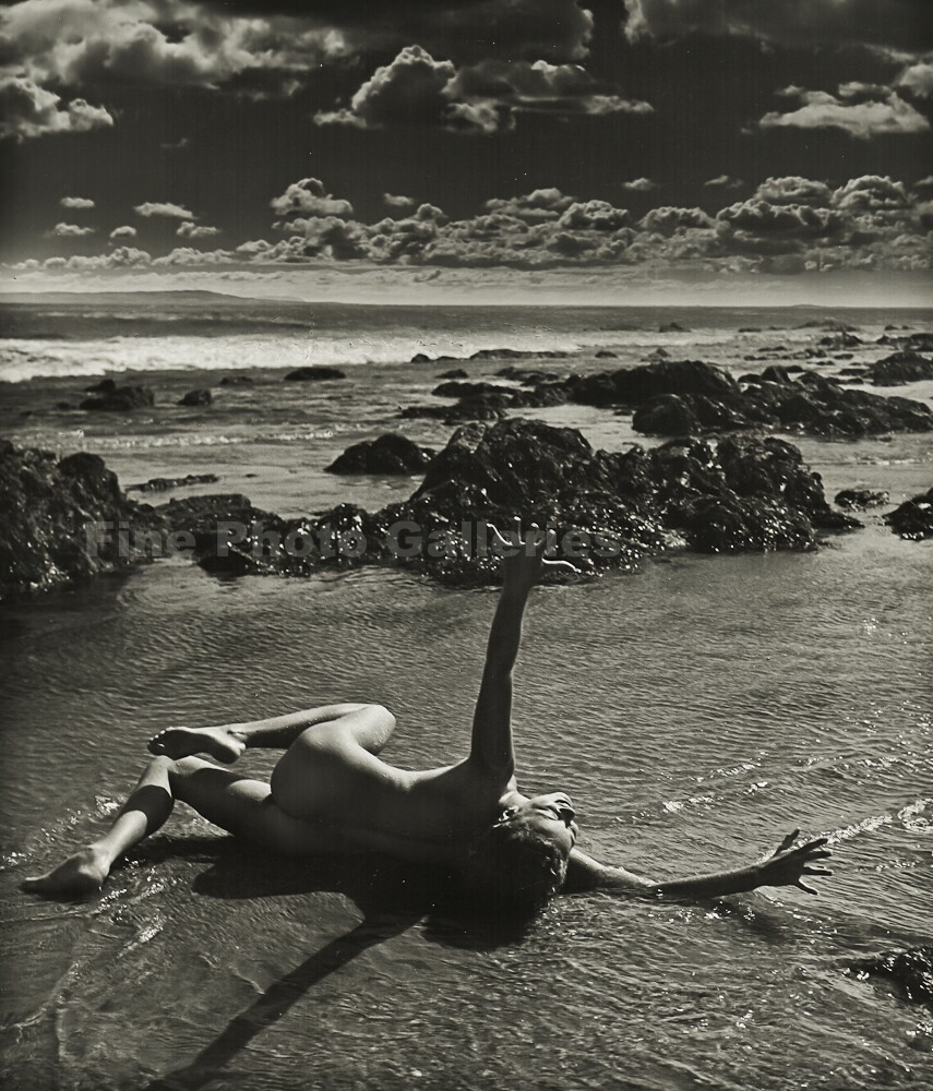 1950s Original ANDRE DE DIENES Female Nude Surreal Beach Vintage Silver Photo