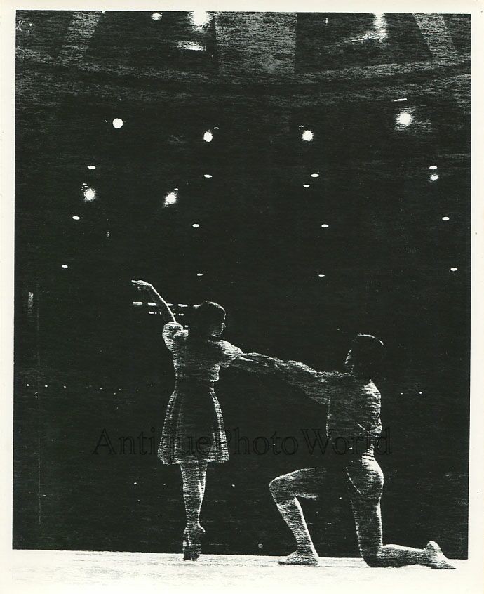 Ballet dancers on stage vintage abstract photo