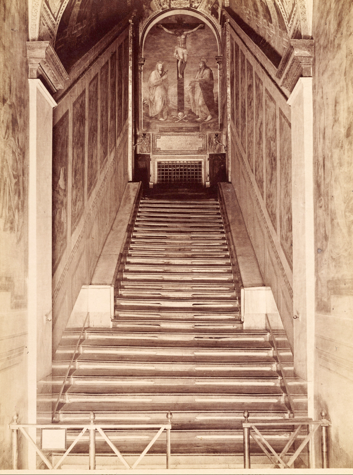 Antique Photograph Roma Scala Santa Roman Catholic Chapel Stair 7 5/8 x 10 1/4″