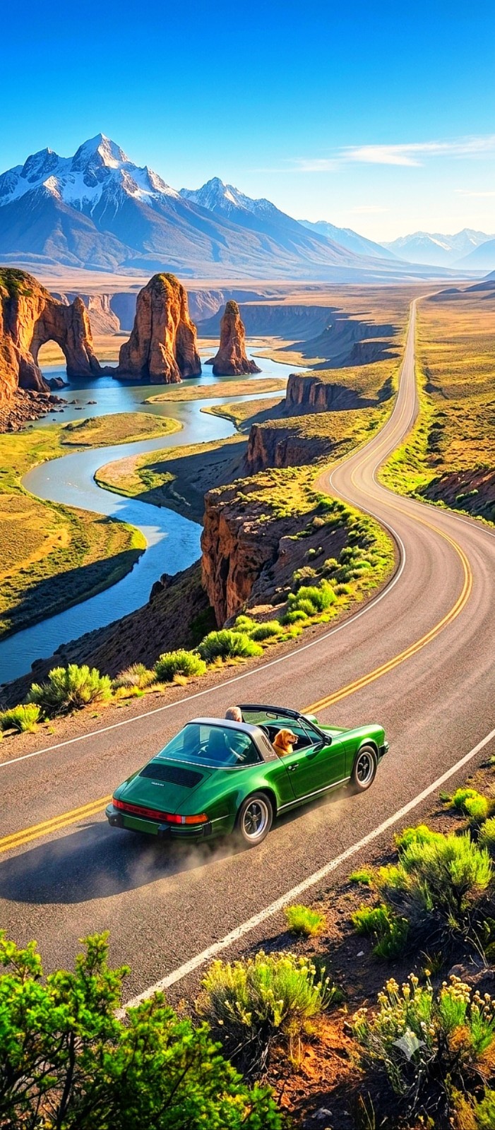 Digital Image Picture Photo Wallpaper Background Desktop AI Art Classic Car Dog