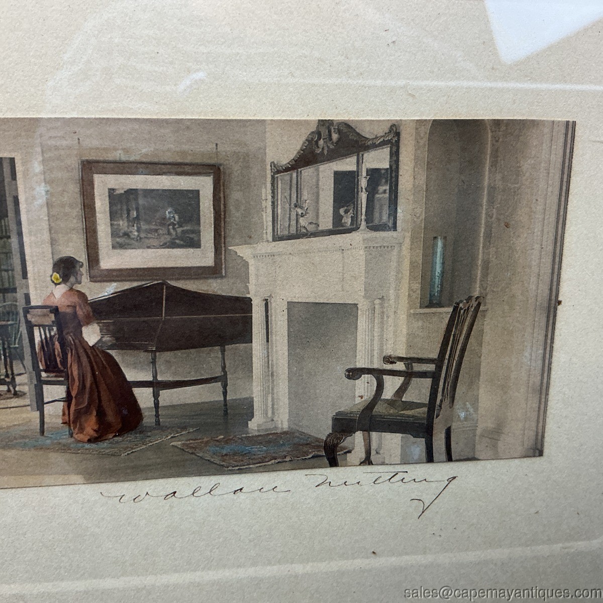 Wallace Nutting Sunshine and Music Colorized Photograph Print Pencil Signed