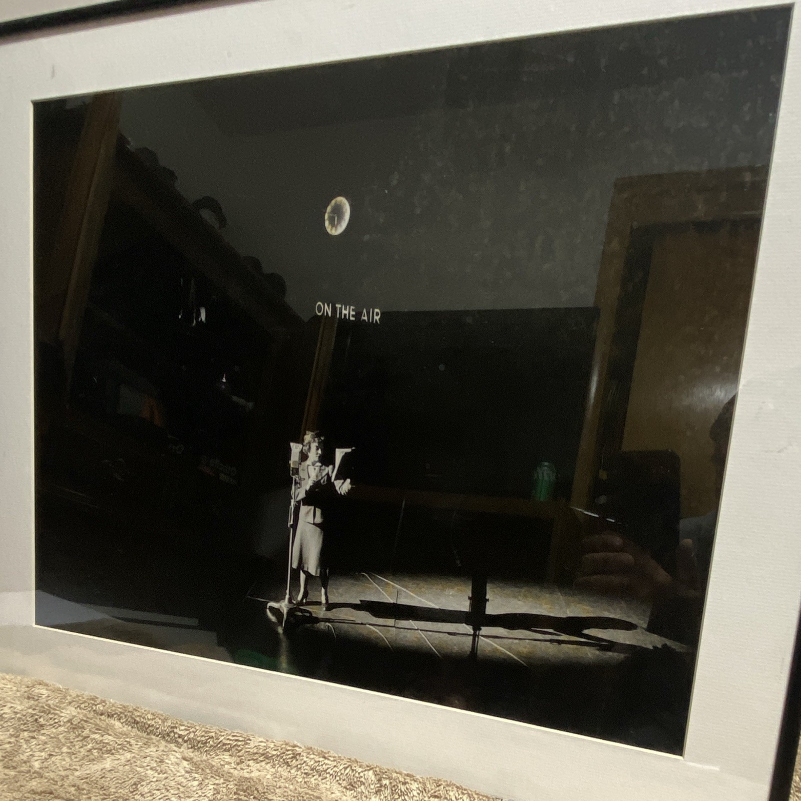 Ray Metzker “On The Air” woman on microphone Framed and Matted Photograph