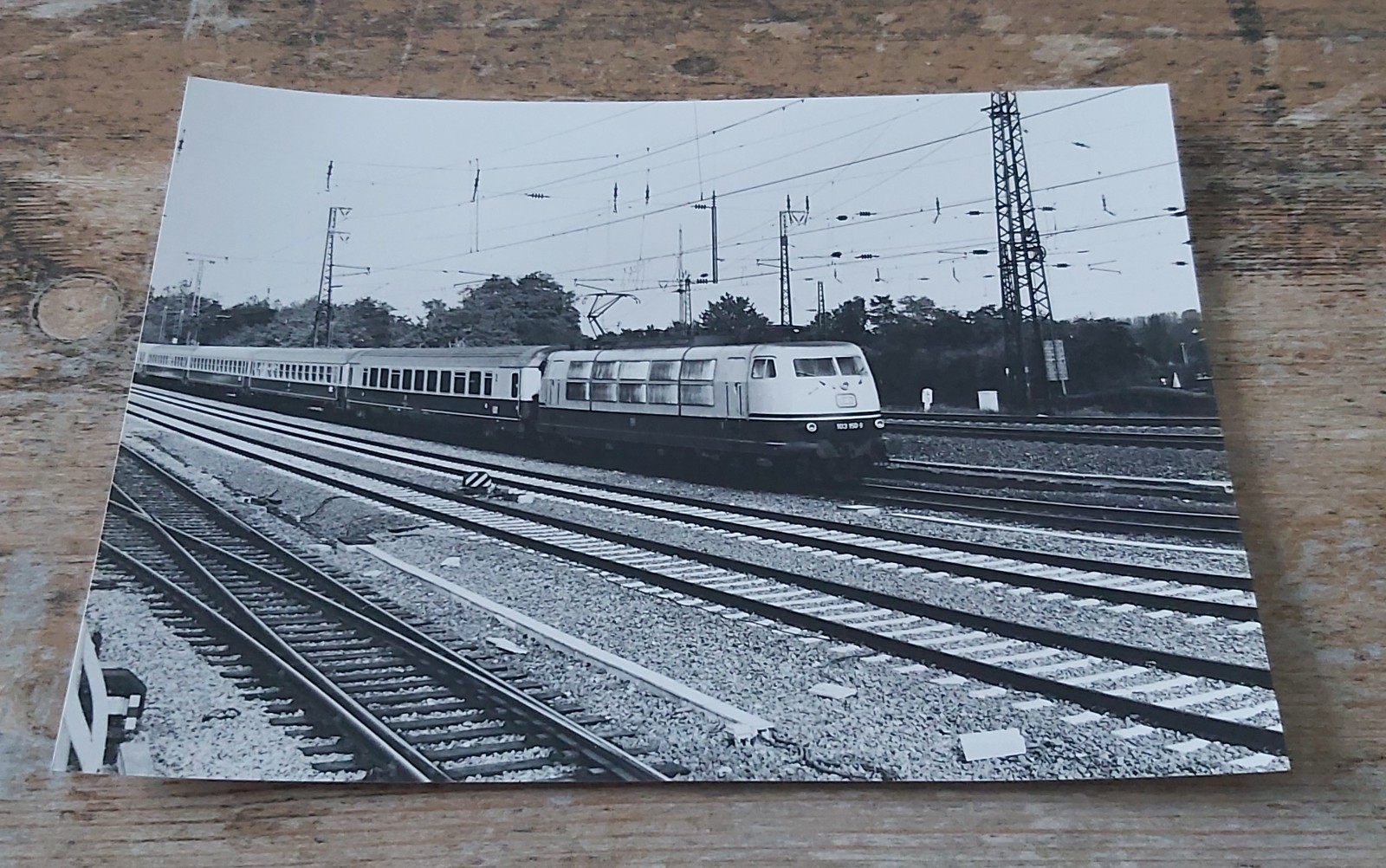 Large B/W Photo Route Cologne-Mühlheim Electric Locomotive 103 150???