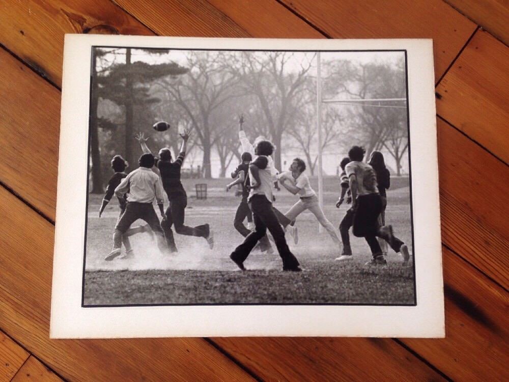 Vtg 1970s Football Game on Washington DC Mall Everett Johnson B&W Original Photo