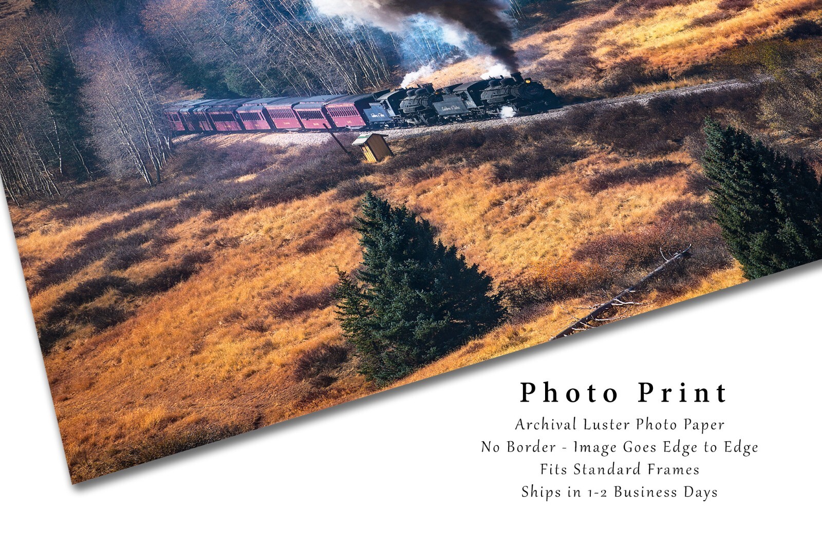 Railroad Wall Art Photography Print – Picture of Steam Train in Colorado