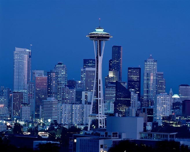 Downtown SEATTLE SKYLINE Glossy 16×20 Photo Space Needle Print Art Poster