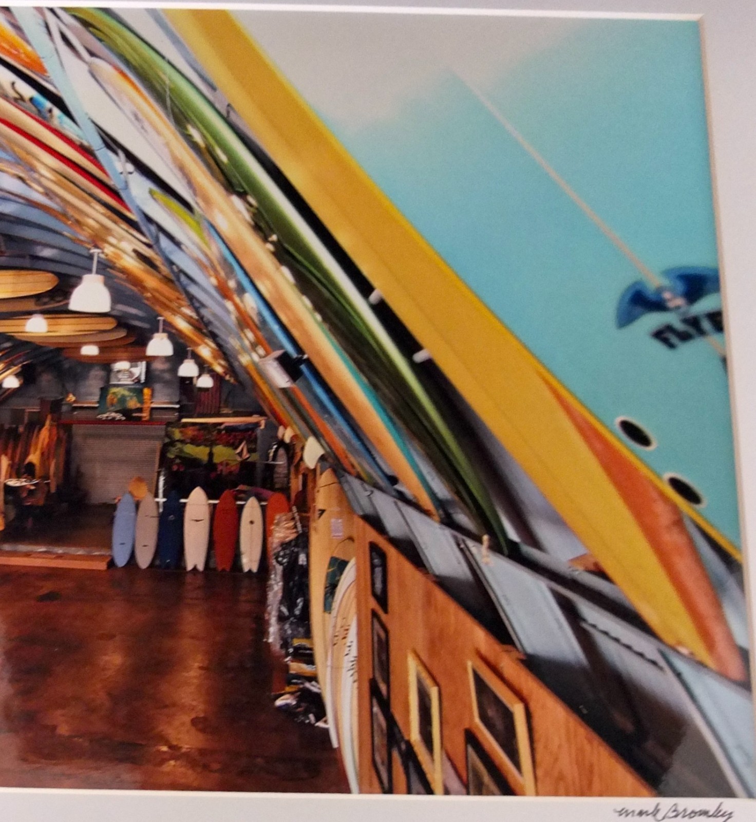 Mark Bromley Signed Photograph Of Bird Huffman’s Surf Shed In San Diego, Cal.