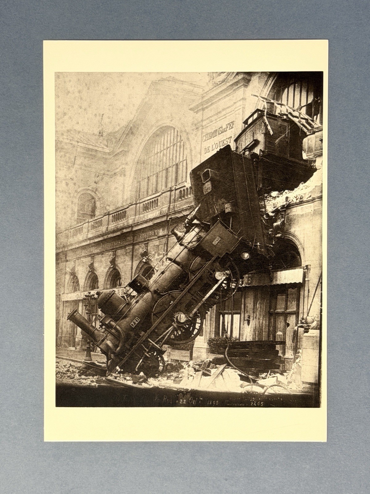 Montparnasse Train Wreck, 1895 Fotofolio Art Photo Print Card 4.25”x6” France