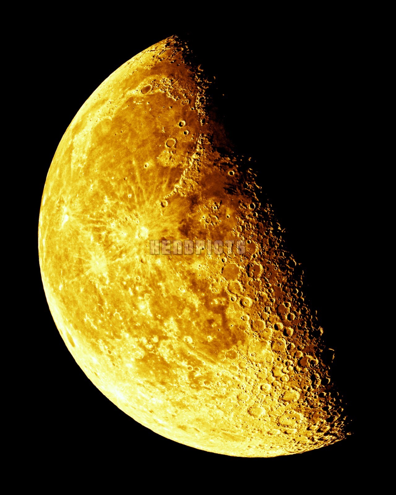 Home and Office Wall Decor, 8X10 inch Last Quarter Yellow Moon Photo Print M9853