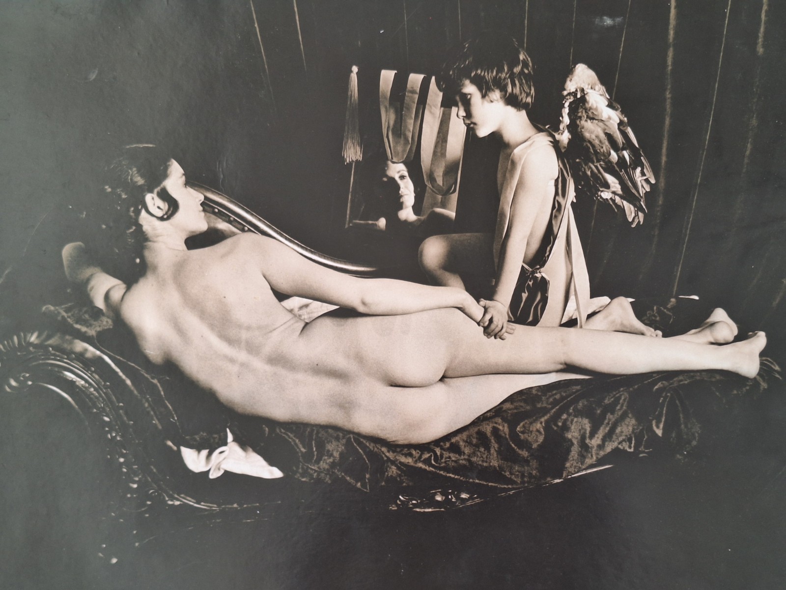 Vintage Art Deco Black And White Photo, Genre Scene Woman 60×40 cm
