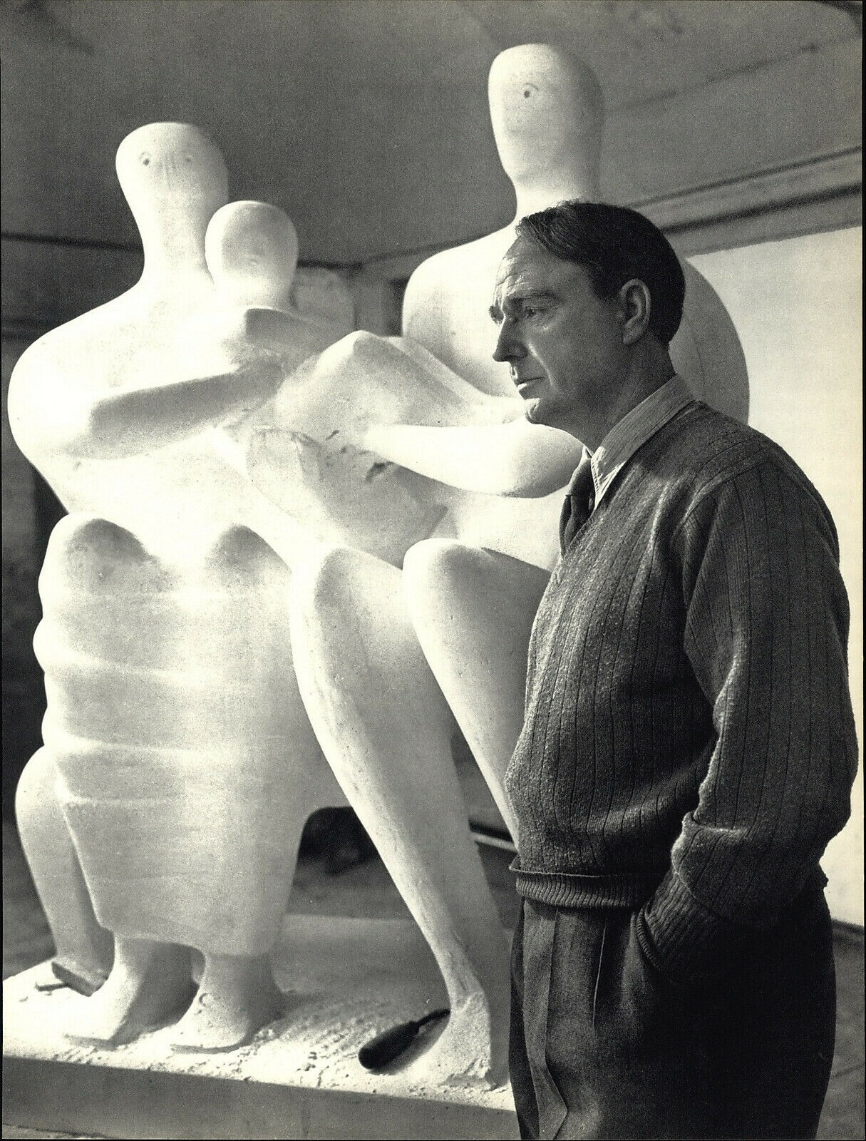 1949 1967 Henry Moore Sculptor Yousuf Karsh Portrait Art Photo Photogravure
