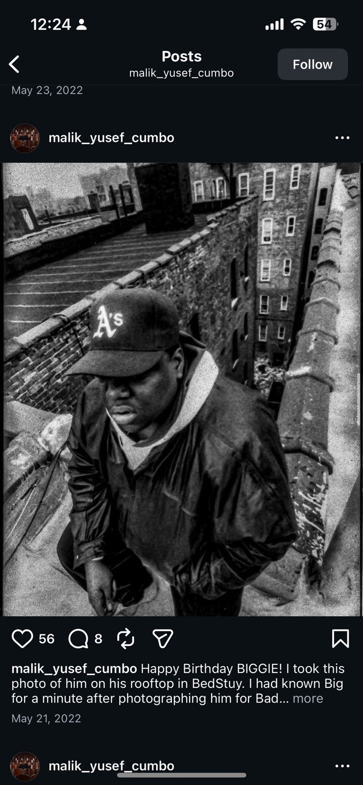 Notorious B.I.G Biggie Photo 90s Brooklyn Rooftop Malik Yusef Cumbo Match Rare