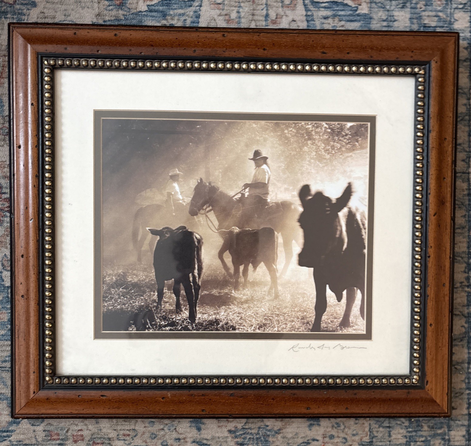 Fine Art Western Photography Signed Framed Blk & White Authentic Ranch Photo