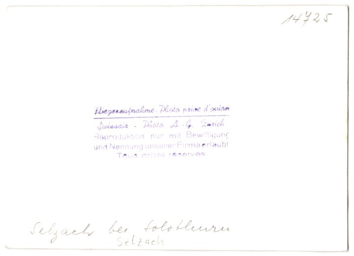Photography Swissair Photo AG, Zurich, view Selzach near Solothurn, aviator on