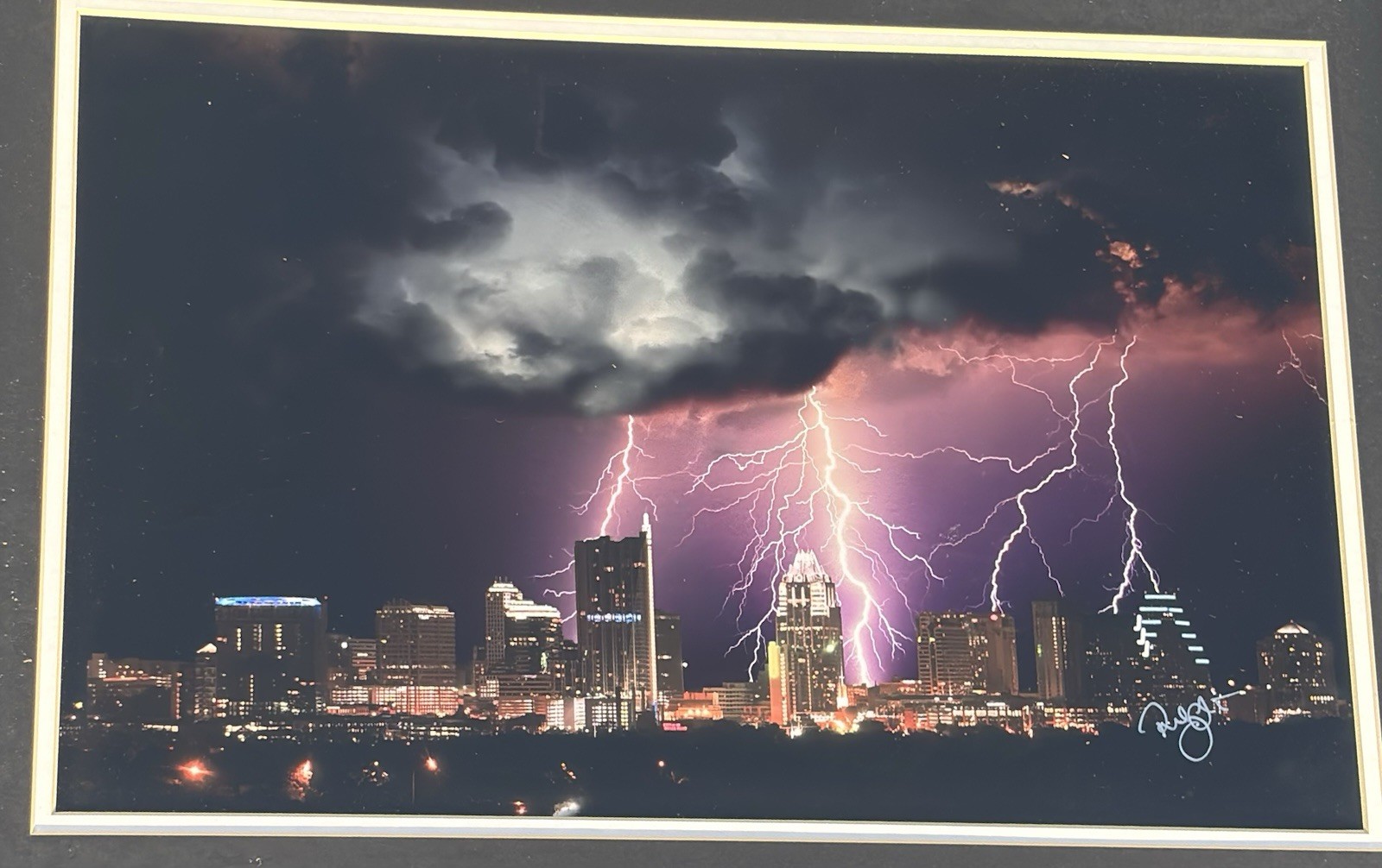 Signed Framed Photograph by Award Winning Randy Smith. “Austin Light Show”