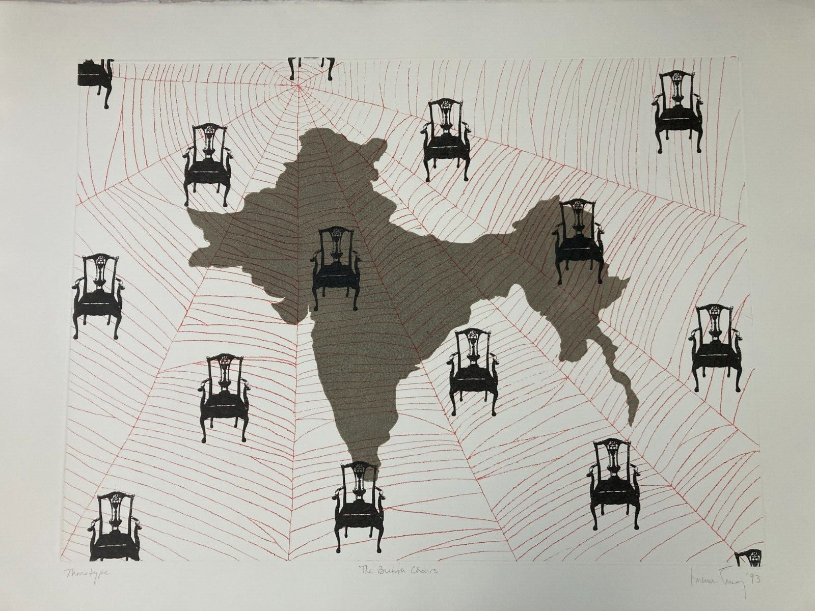 LAUREN EWING Signed THE BRITISH CHAIRS Monotype 1993 INDIA PARTITION Limited Ed