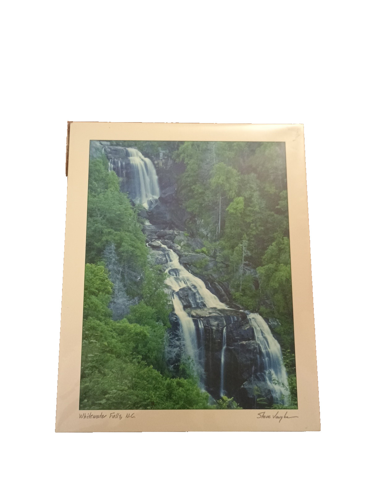 Vtg Steve Vaughn Fine Art Photography Photo 8″ x 10″ signed Whitewater Falls NC