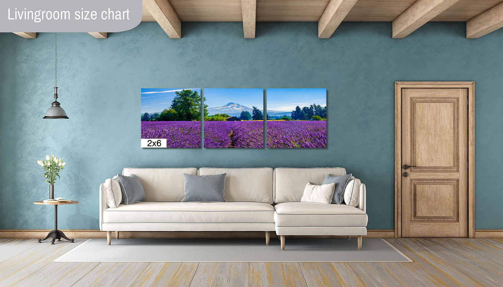 Lavender Dreams: Mt Hood Lavender Fields Landscape Wall Art Flower Print