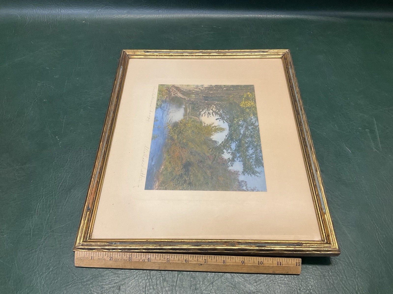 Signed Wallace Nutting 1921 “An Autumn Canopy” Hand Colored Photo ~ Framed