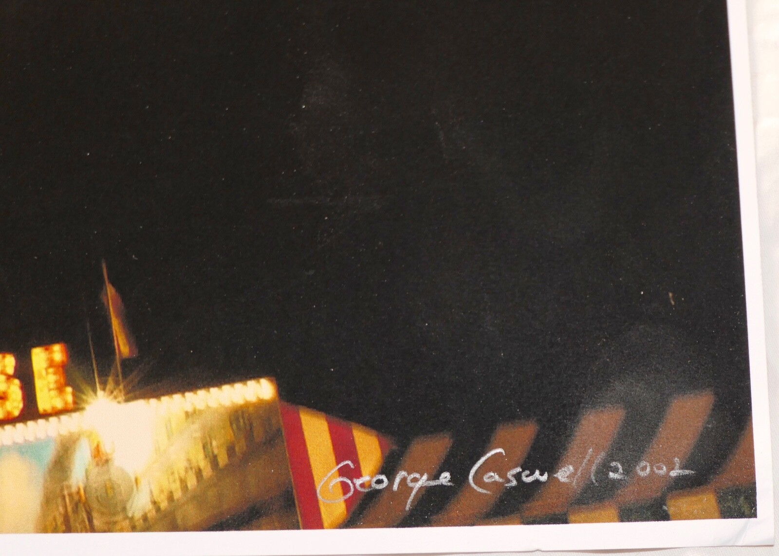 ART SIGNED GEORGE CASWEL PHOTOGRAPH COLOR FERIS WHEEL CARNIVAL MINNESOTA FAIR