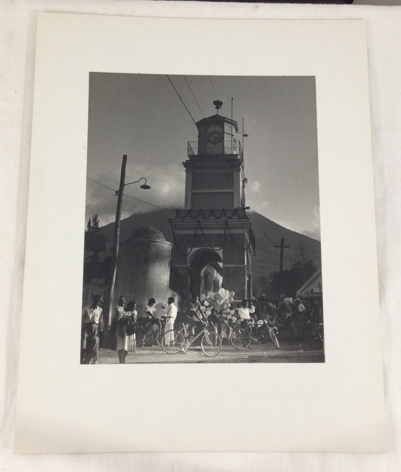 Vintage Black & White Photo M Kazan BELL TOWER FIESTA ANTIGUA GUATEMALA 1968 #23