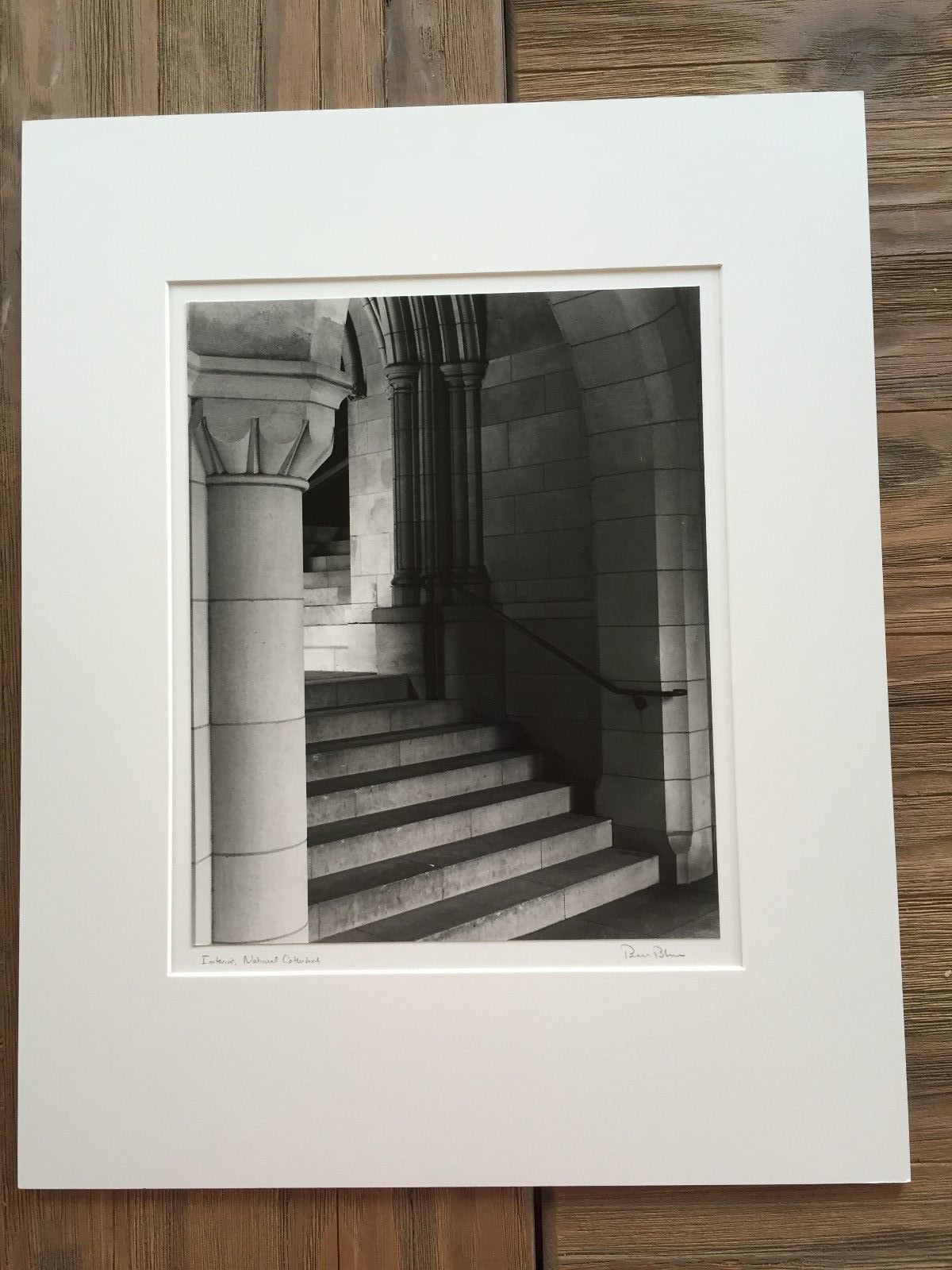 BRUCE BLUM SIGNED B&W Photo Print (12″X 9 3/4″) “Interior National Cathedral”